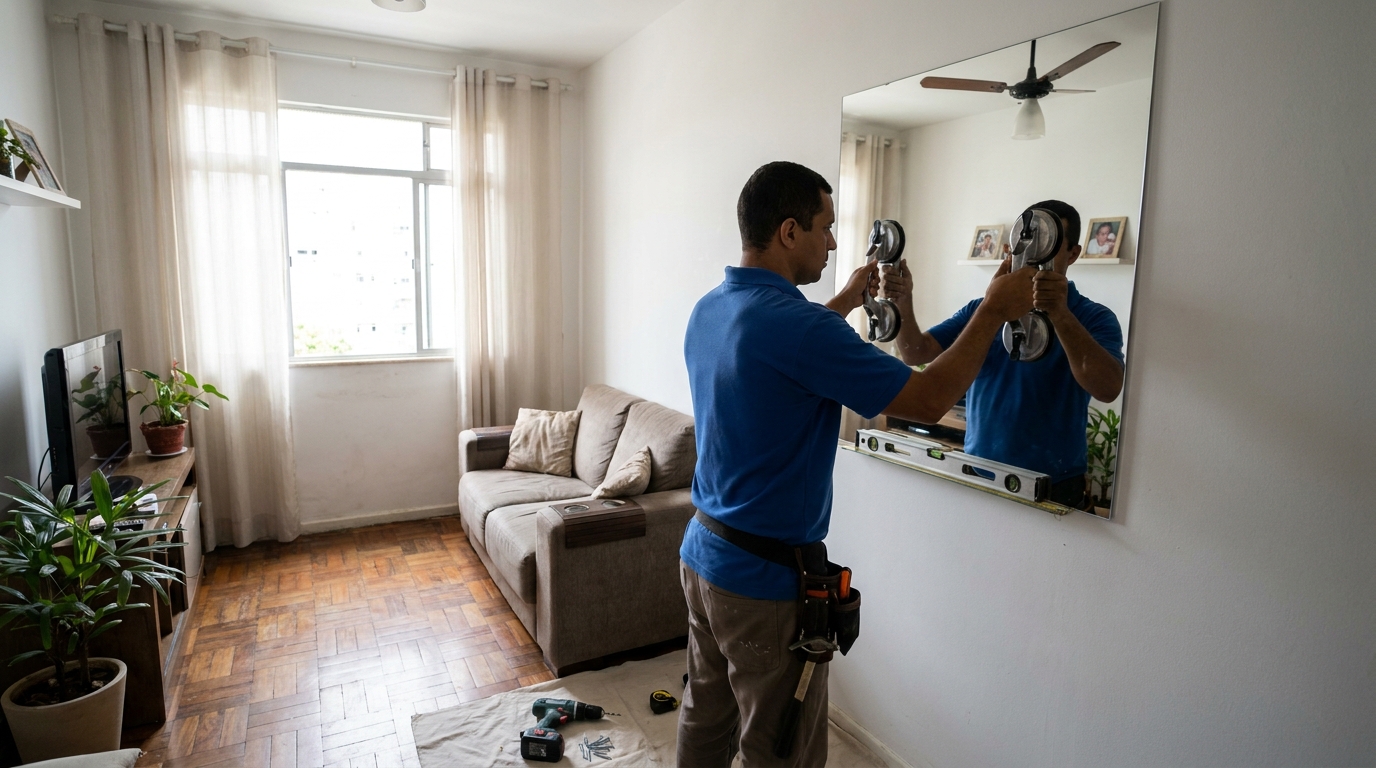 Espelho sob medida com parquet em Rio Branco-AC
